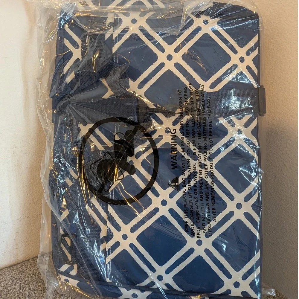 Rachael Ray Insulated Food Doctor Bag Navy Blue Geometric Cooler Tote with Strap